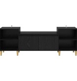 VidaXL TV-kast Zwart Eiken 160 x 35 x 55 cm Bewerkt hout