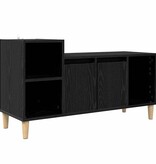 VidaXL TV-kast Zwart Eiken 100 x 35 x 55 cm Bewerkt hout