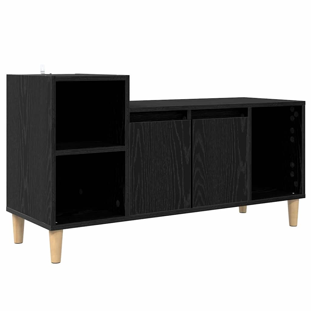 VidaXL TV-kast Zwart Eiken 100 x 35 x 55 cm Bewerkt hout