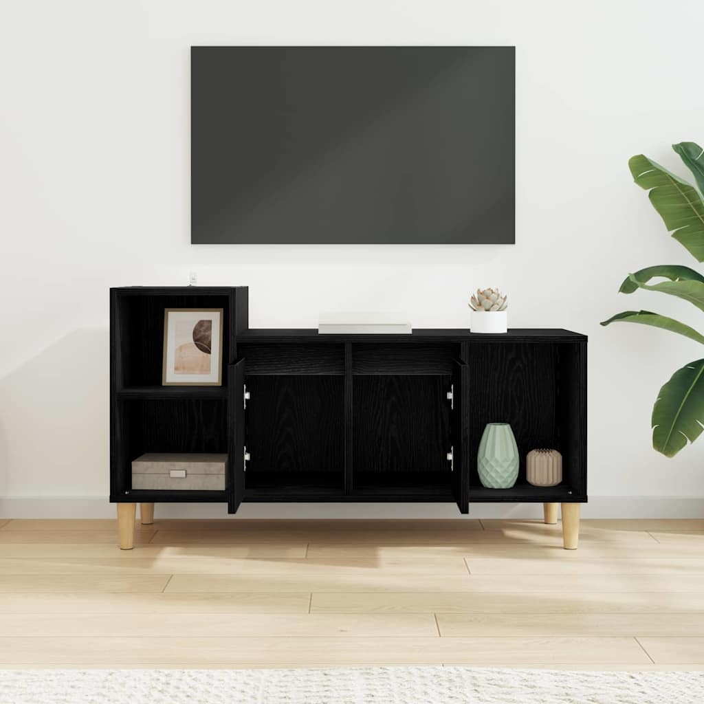VidaXL TV-kast Zwart Eiken 100 x 35 x 55 cm Bewerkt hout
