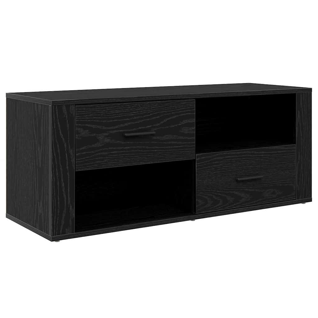 VidaXL TV-kast met lade Zwart Eiken 100 x 35 x 40 cm Bewerkt hout