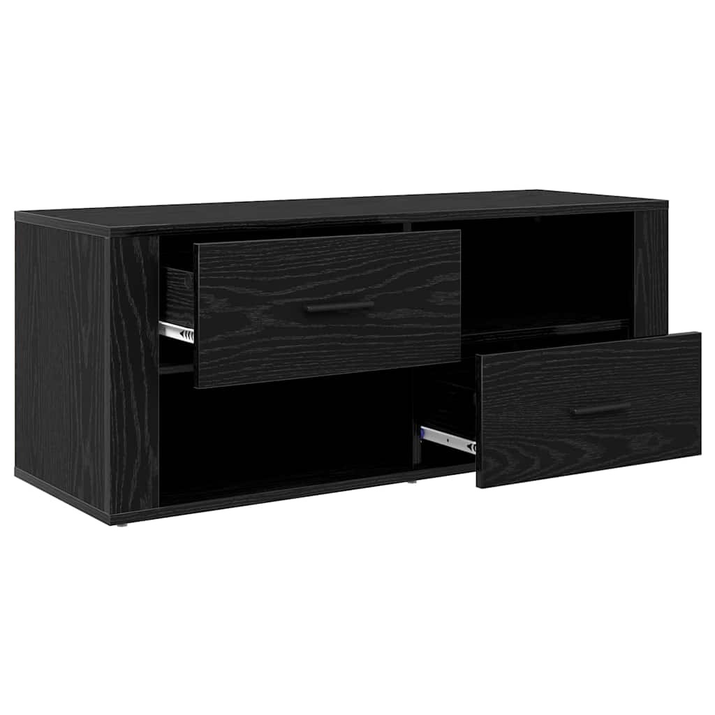 VidaXL TV-kast met lade Zwart Eiken 100 x 35 x 40 cm Bewerkt hout