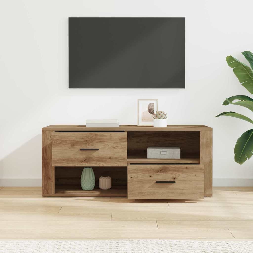 VidaXL TV-kast met lade Artisan Eiken 100 x 35 x 40 cm Bewerkt hout