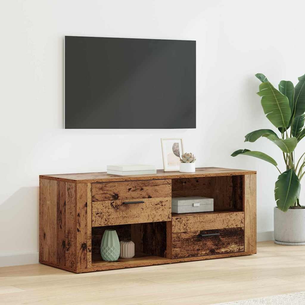 VidaXL TV-kast met lade Oud Hout 100 x 35 x 40 cm Bewerkt hout