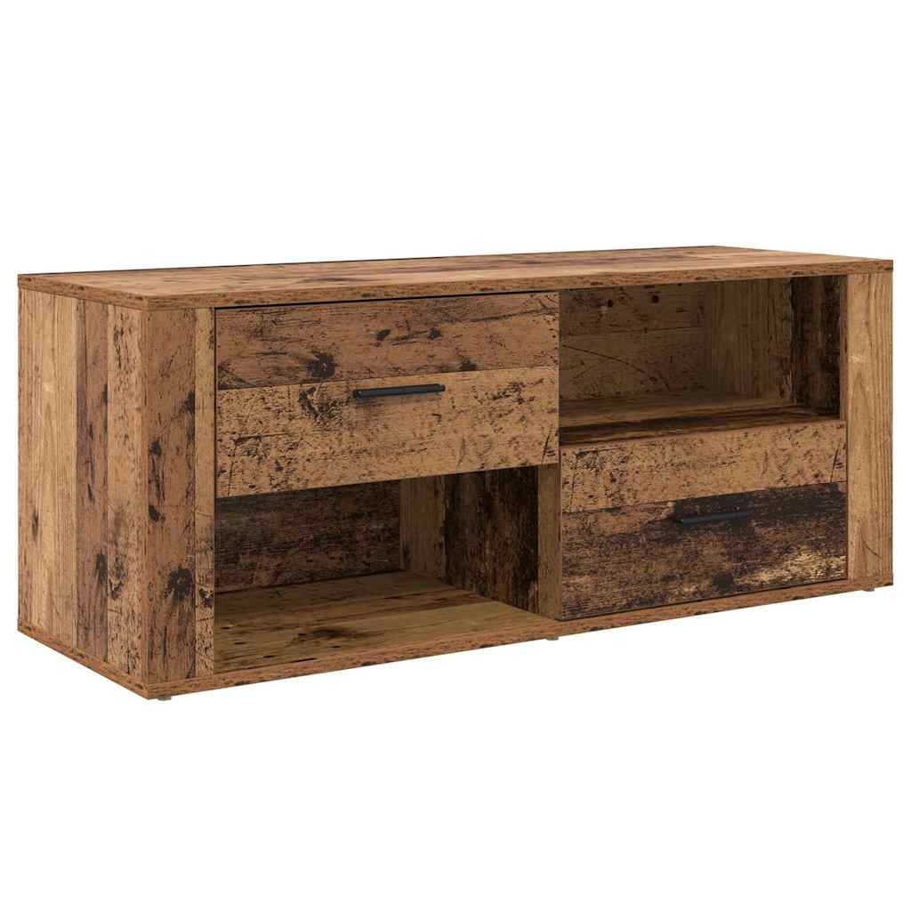 VidaXL TV-kast met lade Oud Hout 100 x 35 x 40 cm Bewerkt hout