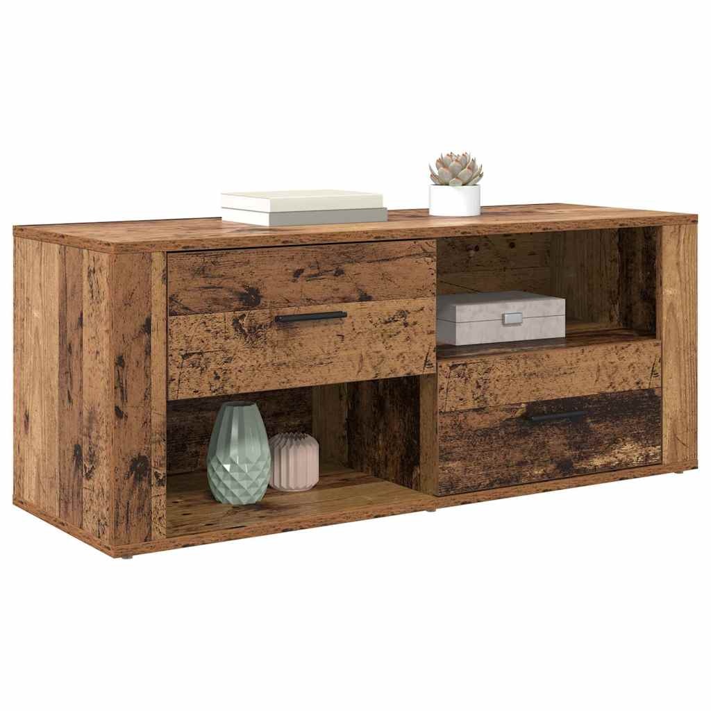 VidaXL TV-kast met lade Oud Hout 100 x 35 x 40 cm Bewerkt hout