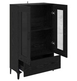 VidaXL Highboard Zwart Eiken 70 x 31 x 115 cm Gemonteerd hout en ijzer