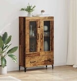 VidaXL Highboard Oud Hout 70 x 31 x 115 cm Gemonteerd hout en ijzer