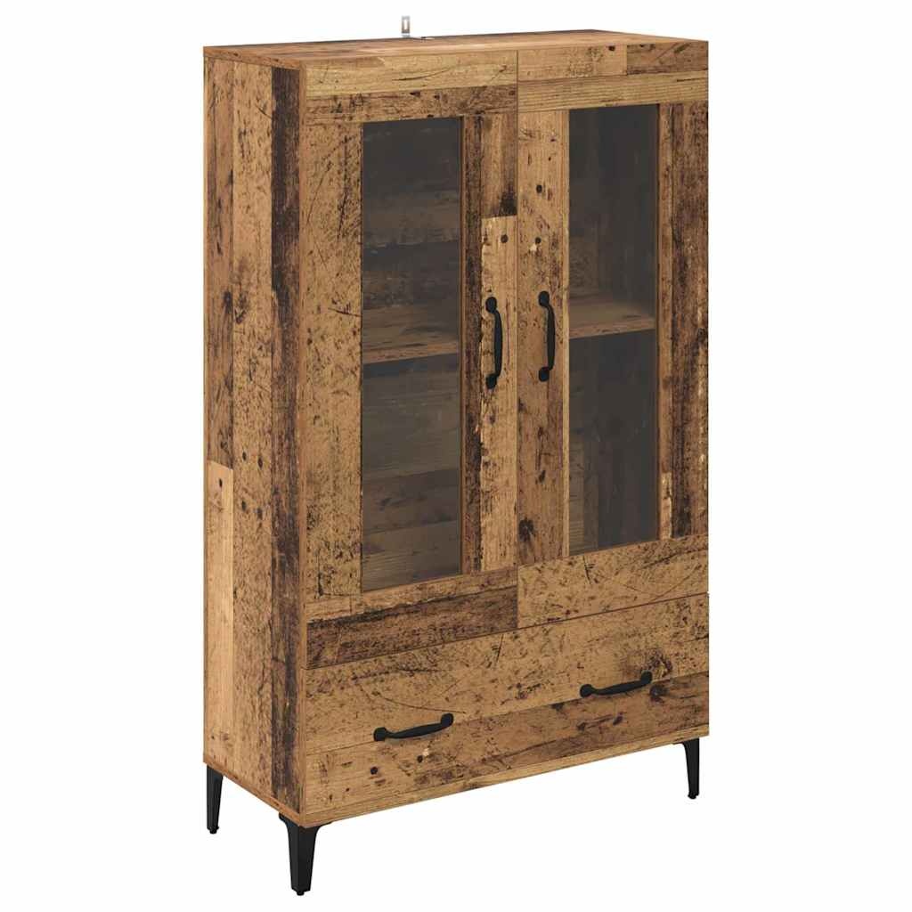 VidaXL Highboard Oud Hout 70 x 31 x 115 cm Gemonteerd hout en ijzer