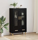 VidaXL Highboard met lade Zwart Eiken 70 x 31 x 115 cm Bewerkt hout