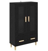 VidaXL Highboard met lade Zwart Eiken 70 x 31 x 115 cm Bewerkt hout