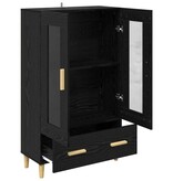 VidaXL Highboard met lade Zwart Eiken 70 x 31 x 115 cm Bewerkt hout