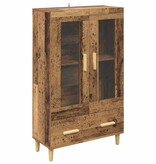 VidaXL Highboard met lade Oud Hout 70 x 31 x 115 cm Bewerkt hout