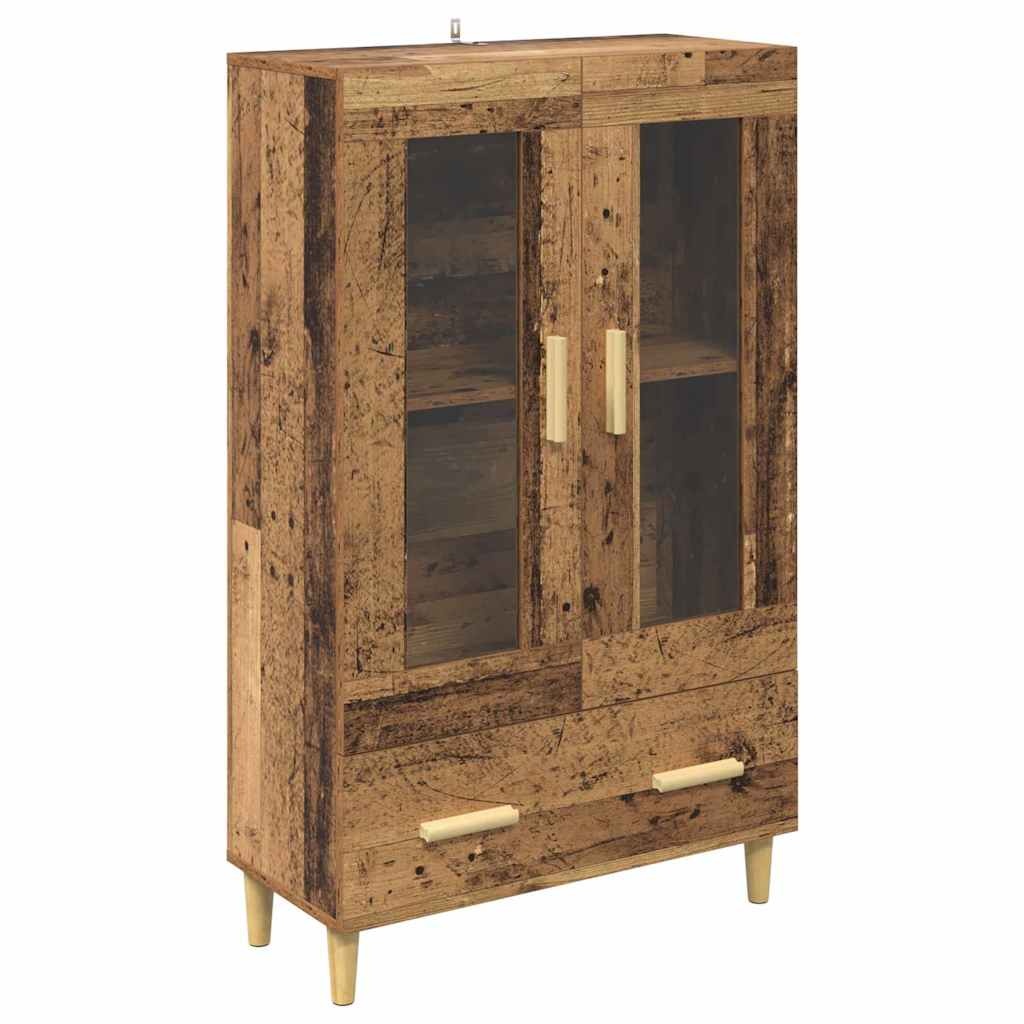 VidaXL Highboard met lade Oud Hout 70 x 31 x 115 cm Bewerkt hout