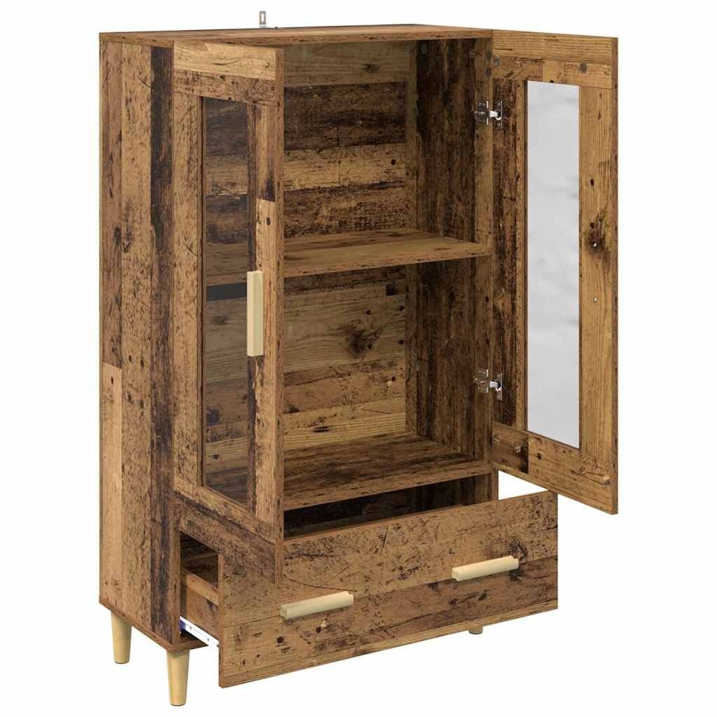 VidaXL Highboard met lade Oud Hout 70 x 31 x 115 cm Bewerkt hout