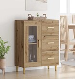 VidaXL Dressoir met lade Artisan Eiken 69,5 x 34 x 90 cm Bewerkt hout