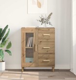 VidaXL Dressoir met lade Artisan Eiken 69,5 x 34 x 90 cm Bewerkt hout