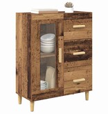 VidaXL Dressoir met lade Oud Hout 69,5 x 34 x 90 cm Bewerkt hout