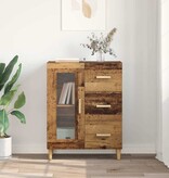 VidaXL Dressoir met lade Oud Hout 69,5 x 34 x 90 cm Bewerkt hout