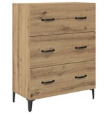 VidaXL Dressoir met lade Artisan Eiken 69,5 x 34 x 90 cm