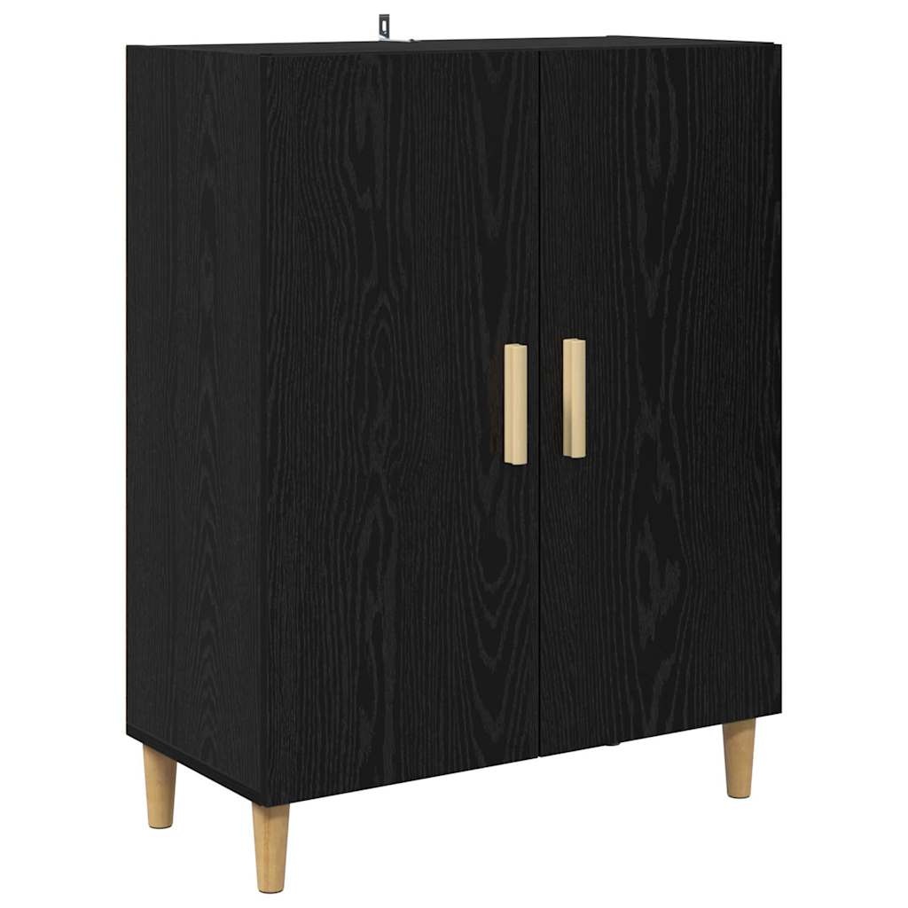 VidaXL Dressoir Zwart Eiken 70 x 34 x 90 cm Bewerkt hout