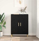 VidaXL Dressoir Zwart Eiken 70 x 34 x 90 cm Bewerkt hout