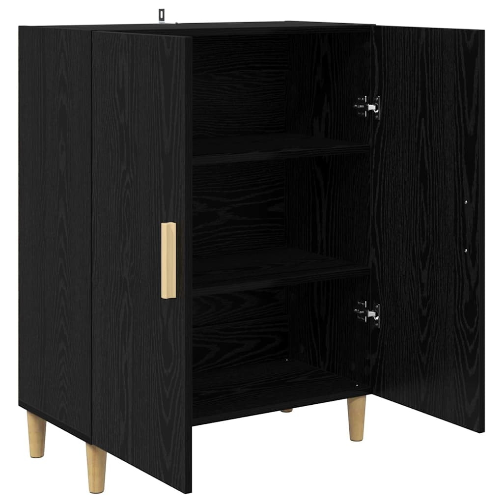 VidaXL Dressoir Zwart Eiken 70 x 34 x 90 cm Bewerkt hout