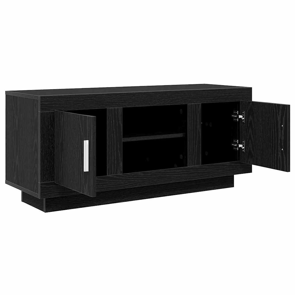 VidaXL TV-kast Zwart Eiken 102 x 35 x 45 cm Bewerkt hout