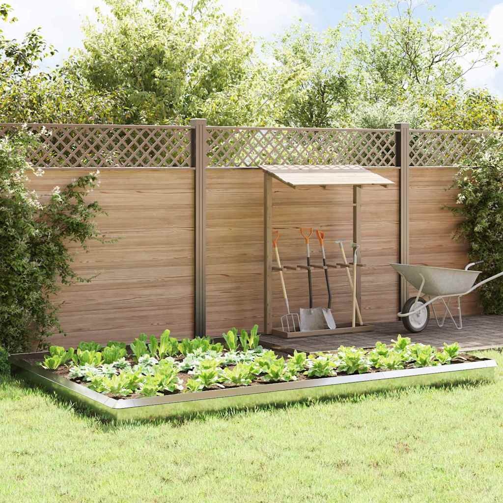 VidaXL Slakkenhekken 16 pcs Zilver Gegalvaniseerd staal