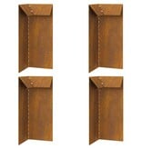VidaXL Slakkenhekje 4 pcs Roestig 10 x 10 x 25 cm Cortenstaal
