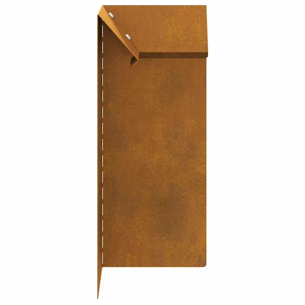 VidaXL Slakkenhekje 4 pcs Roestig 10 x 10 x 25 cm Cortenstaal