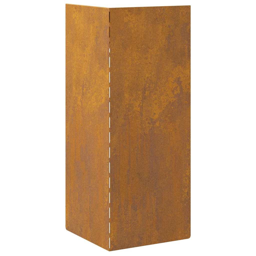 VidaXL Slakkenhekje 4 pcs Roestig 10 x 10 x 25 cm Cortenstaal