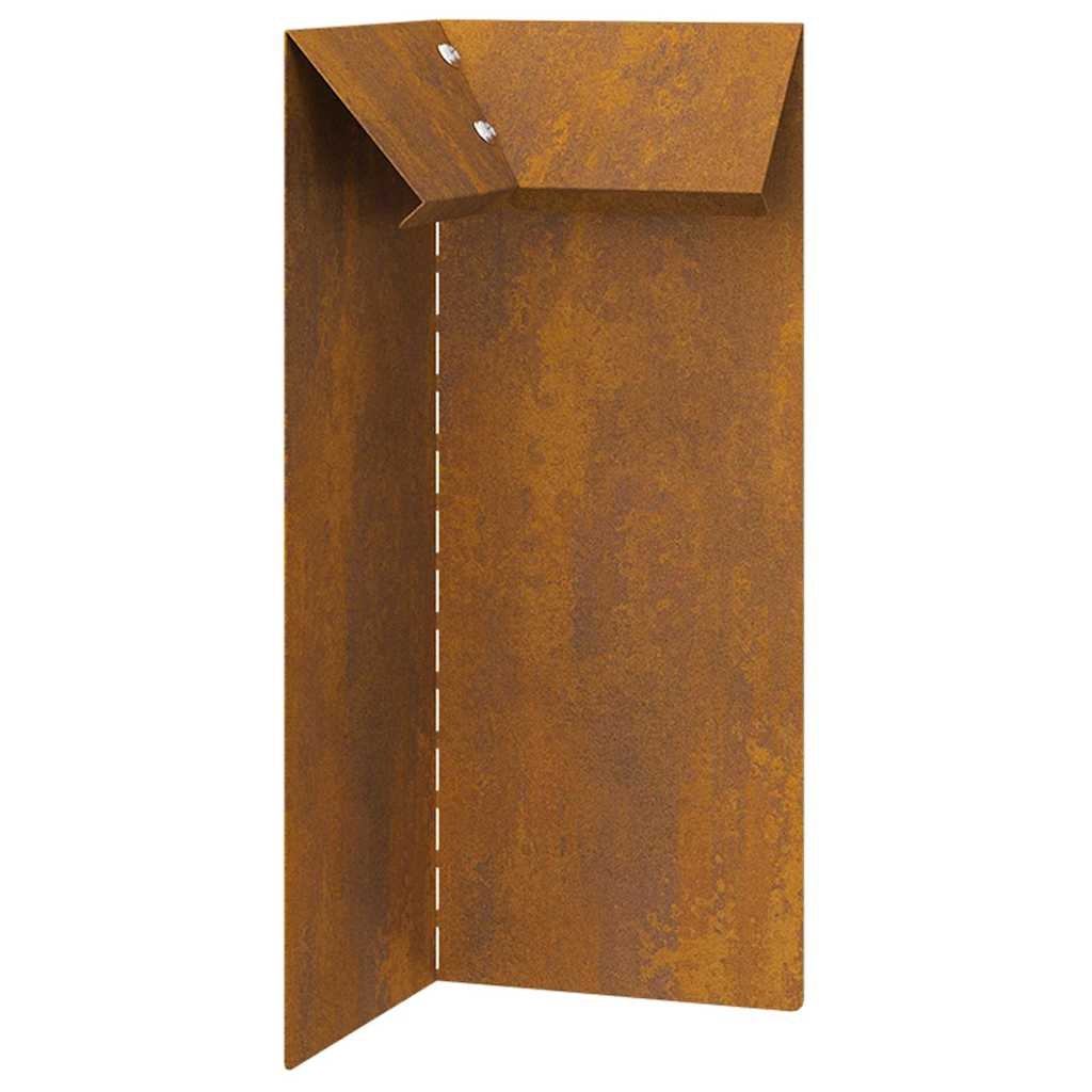 VidaXL Slakkenhekje Roestig 10 x 10 x 25 cm Cortenstaal