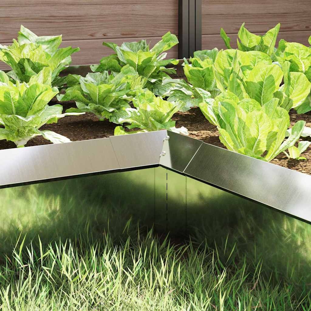 VidaXL Slakkenhekje 4 pcs Zilver 10 x 10 x 25 cm Gegalvaniseerd staal