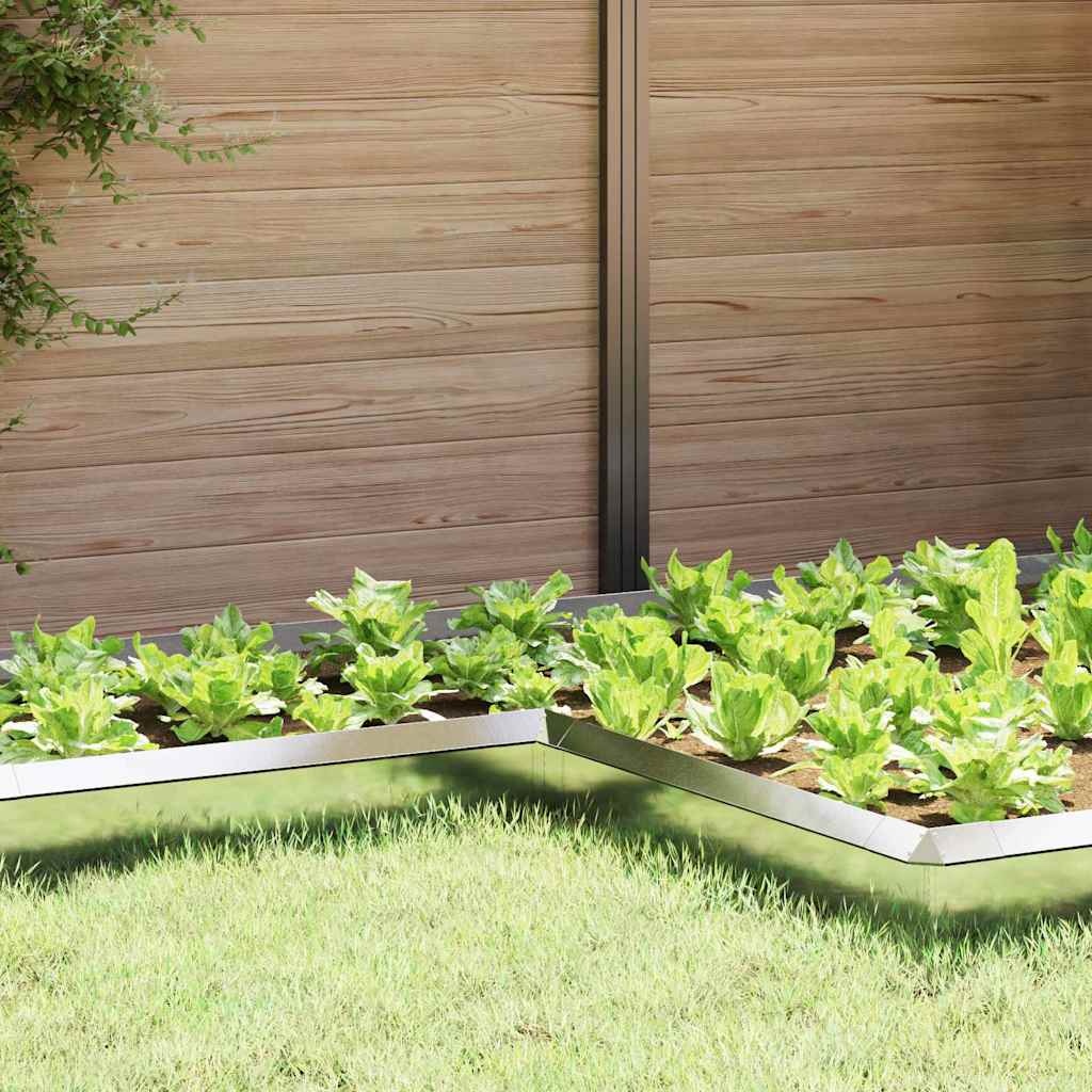 VidaXL Slakkenhekje 4 pcs Zilver 10 x 10 x 25 cm Roestvrij staal