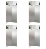 VidaXL Slakkenhekje 4 pcs Zilver 10 x 10 x 25 cm Roestvrij staal