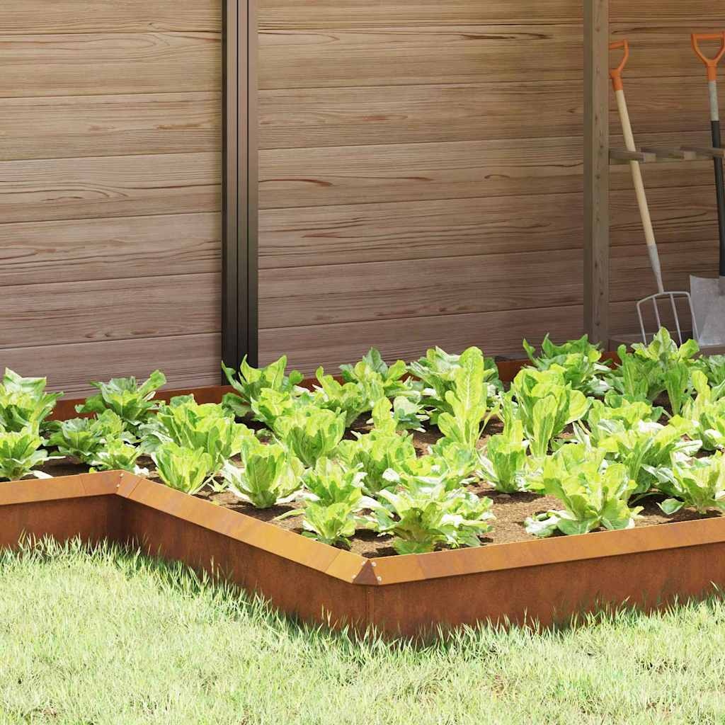 VidaXL Slakkenhekje 4 pcs Roestig 13,5 x 13,5 x 25 cm Cortenstaal