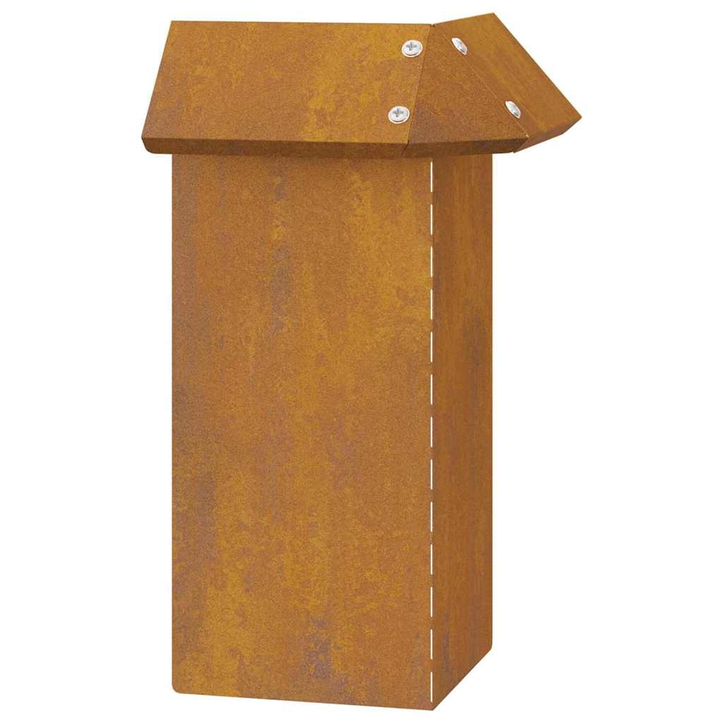 VidaXL Slakkenhekje Roestig 13,5 x 13,5 x 25 cm Cortenstaal