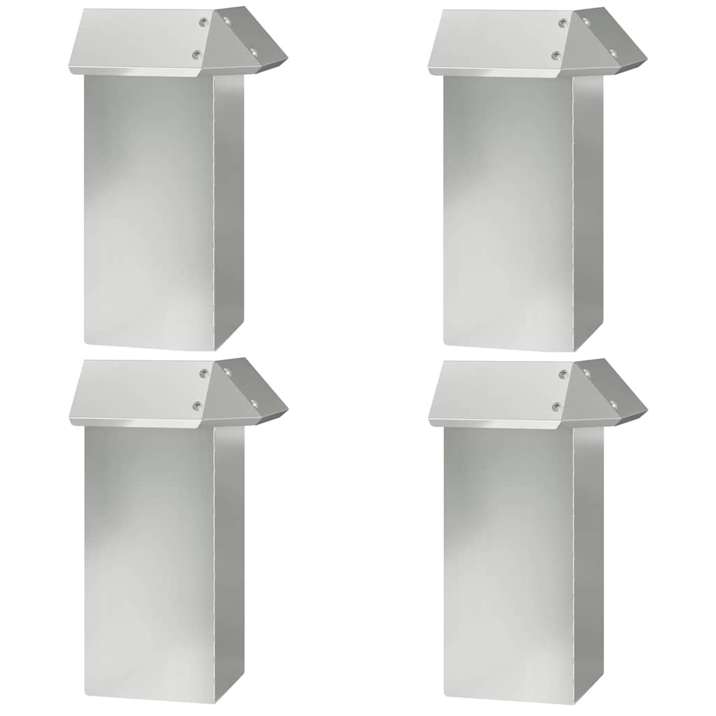 VidaXL Slakkenhekje 4 pcs Zilver 13,5 x 13,5 x 25 cm