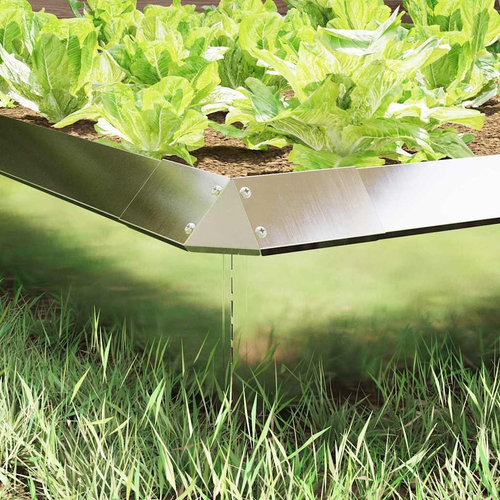 VidaXL Slakkenhekje 4 pcs Zilver 13,5 x 13,5 x 25 cm Roestvrij staal