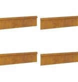 VidaXL Slakkenhekje 4 pcs Roestig 100 x 3,5 x 25 cm Cortenstaal