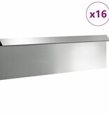 VidaXL Slakkenhekje 16 pcs Zilver 100 x 3,5 x 25 cm