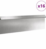 VidaXL Slakkenhekje 16 pcs Zilver 100 x 3,5 x 25 cm Roestvrij staal
