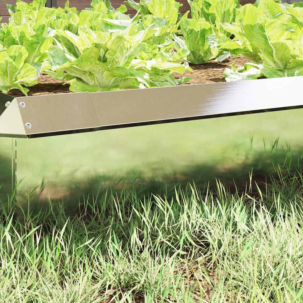 VidaXL Slakkenhekje Zilver 100 x 3,5 x 25 cm Roestvrij staal