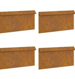 VidaXL Slakkenhekje 4 pcs Roestig 50 x 3,5 x 25 cm Cortenstaal