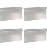 VidaXL Slakkenhekje 4 pcs Zilver 50 x 3,5 x 25 cm Roestvrij staal