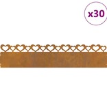 VidaXL Gazonranden 30 pcs Roestig 103 x 0,05 x 22 cm Cortenstaal