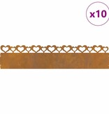 VidaXL Gazonranden 10 pcs Roestig 103 x 0,05 x 22 cm Cortenstaal