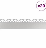 VidaXL Gazonranden 20 pcs Zilver 103 x 0,05 x 22 cm Roestvrij staal