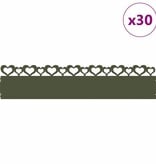 VidaXL Gazonranden 30 pcs Olijf Groen 103 x 0,05 x 22 cm Staal